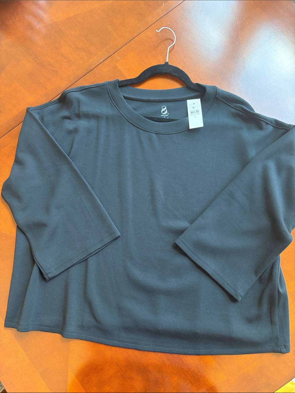 Loft Lou & Grey Black Long-Sleeve Crewneck Top
